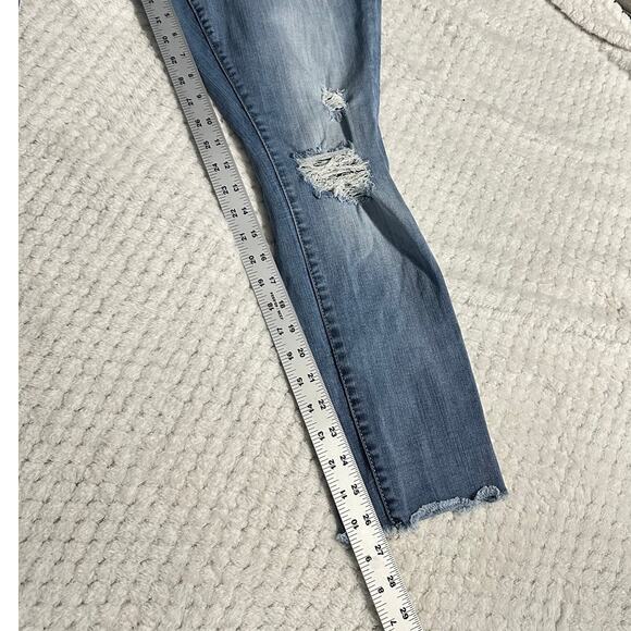 Torrid Boyfriend Jeans Women's 10 Blue Medium Wash Distressed Raw Hem - Picture 10 of 10